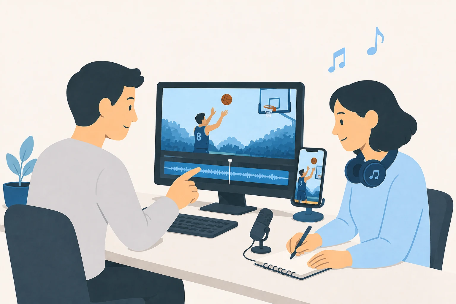 An artist pairs a song with short sports highlights.